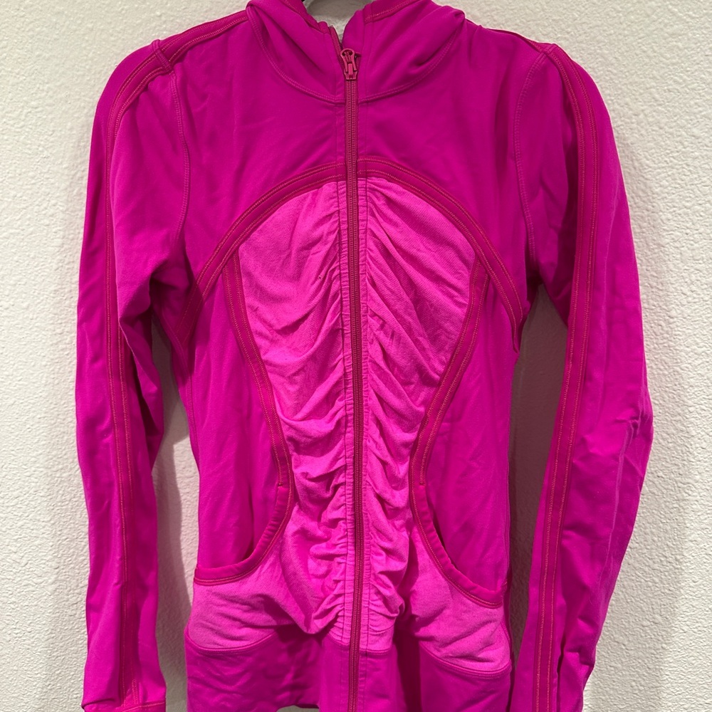 Lululemon Vibrant Pink Zip-Up Athletic Jacket